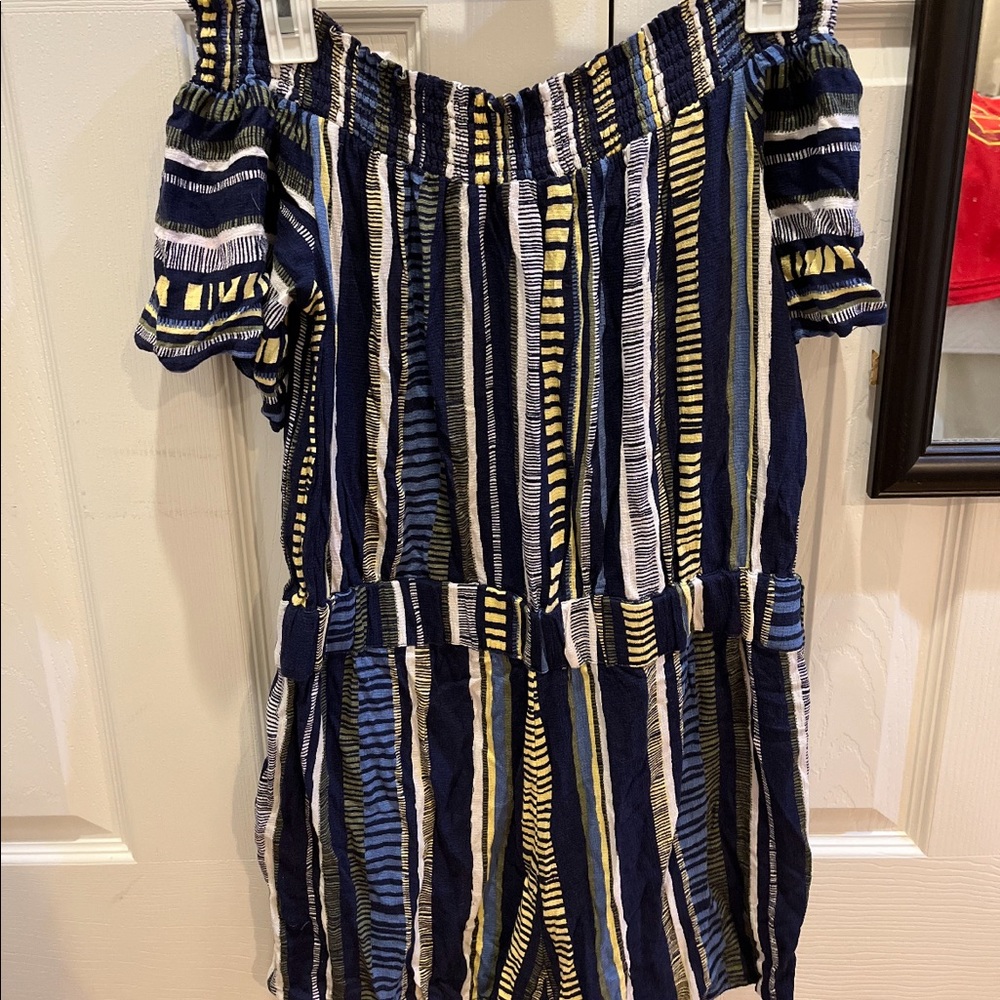 Loft off the shoulder romper- size M